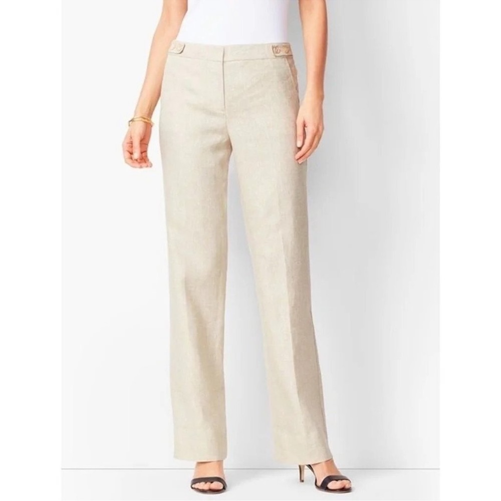 Talbots Windsor Curvy Wide Leg Linen Dress Pants size 14